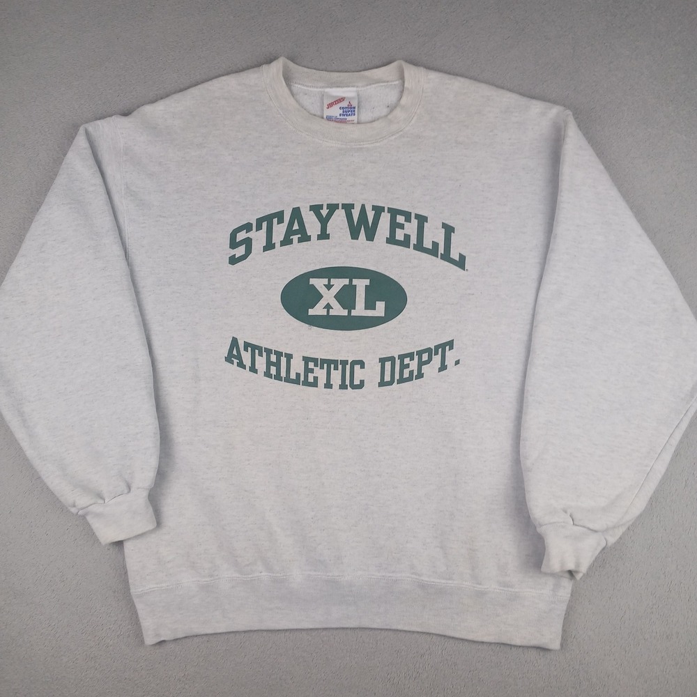 Staywell Athletic Dept Jerzees Sweatshirt Mens Large Gray Cotton Super Sweats